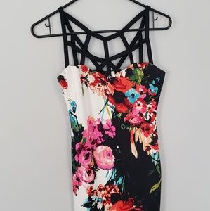 floral lattice bodycon